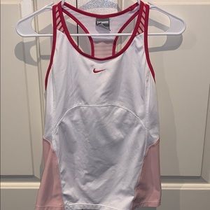 Nike Pink and White Tank Top